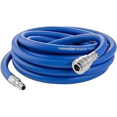 POPPSTAR Mangueira de ar comprimido de 5 m (mangueira de ar para compressor, diâmetro interior 9,2 mm, acoplamento rápido NW 7,2 e conector, 20 bar), azul POPPSTAR Mangueira de ar comprimido de 5 m (mangueira de ar para compressor, diâmetro interior 9,2 mm, acoplamento rápido NW 7,2 e conector, 20 bar), azul