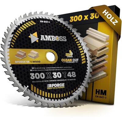 Amboss Werkzeuge Lâmina de serra circular (300 x 30 mm, dentes alternados Z48, para madeira, 300 mm, compatível com Dewalt 1370 Scheppach KSE300 (Export), TKU, TS4000, etc. Amboss Werkzeuge Lâmina de serra circular (300 x 30 mm, dentes alternados Z48, para madeira, 300 mm, compatível com Dewalt 1370 Scheppach KSE300 (Export), TKU, TS4000, etc.