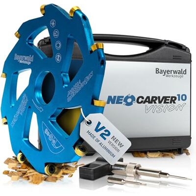 Bayerwald Werkzeuge Bayerwald NeoCarver 10 Vision V2 Disco de fresagem de metal duro para madeira morango para esculpir madeira de alumínio para rebarbadora para separar, lixar, desbastar, etc. Diâmetro 115 mm x Bayerwald Werkzeuge Bayerwald NeoCarver 10 Vision V2 Disco de fresagem de metal duro para madeira morango para esculpir madeira de alumínio para rebarbadora para separar, lixar, desbastar, etc. Diâmetro 115 mm x