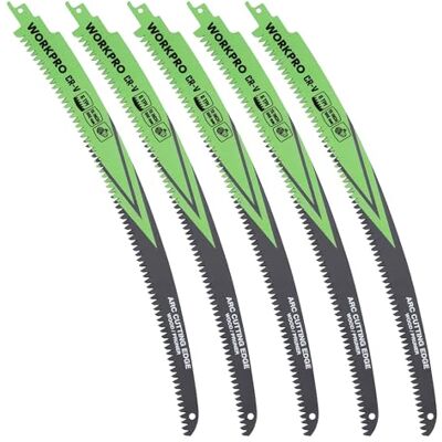 WORKPRO 5 peças lâminas de serra de sabre, lâminas de serra de Cr-V para poda de madeira, lâminas de serra para cortar ramos, lâminas de 38 cm, 6TPI, compatível com a maioria das serras de sabre WORKPRO 5 peças lâminas de serra de sabre, lâminas de serra de Cr-V para poda de madeira, lâminas de serra para cortar ramos, lâminas de 38 cm, 6TPI, compatível com a maioria das serras de sabre