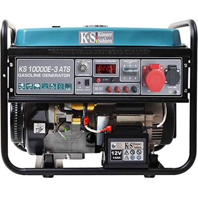 K&S Könner&Söhnen Könner & Söhnen Gerador de gasolina de 4 tempos de 18 cv com E-start, alimentação de emergência automática, regulador de tensão automático gerador 1 x 16A (400 V/230 V) K&S Könner&Söhnen Könner & Söhnen Gerador de gasolina de 4 tempos de 18 cv com E-start, alimentação de emergência automática, regulador de tensão automático gerador 1 x 16A (400 V/230 V)