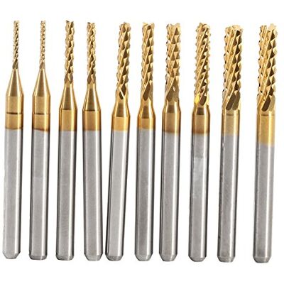 Hilitand 10 unidades Broca de ponta de carboneto cimentado gravada bits de esculpir furadeira ferramentas titânio Endated Mill 1-3 mm Hilitand 10 unidades Broca de ponta de carboneto cimentado gravada bits de esculpir furadeira ferramentas titânio Endated Mill 1-3 mm