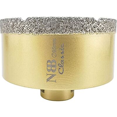 NBB Broca de diamante com M14, tipo dourado clássico, coroa de diamante para perfurar a seco e a húmido em porcelana dura, cerâmica, azulejo, granito, mármore, azulejo, para triturador angular (1, 95 NBB Broca de diamante com M14, tipo dourado clássico, coroa de diamante para perfurar a seco e a húmido em porcelana dura, cerâmica, azulejo, granito, mármore, azulejo, para triturador angular (1, 95