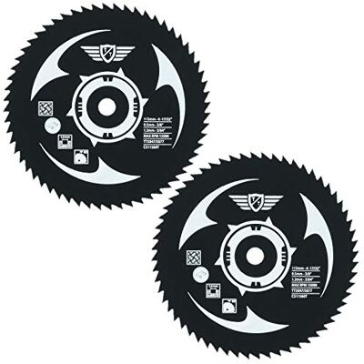 TopsTools 2 lâminas de serra HSS CS11560T de 4,528 in 60T 0,374 polegadas de diâmetro, compatíveis com Worx WorxSaw XL Worx WX427 WX437 WX439 WX531 400W 700W TopsTools 2 lâminas de serra HSS CS11560T de 4,528 in 60T 0,374 polegadas de diâmetro, compatíveis com Worx WorxSaw XL Worx WX427 WX437 WX439 WX531 400W 700W