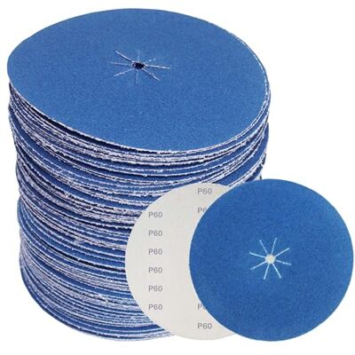 RIWO COMMERCE Discos de lixa de 150 mm, grão 60, com corindo de zircónio para lixadora orbital, lixadora angular e lixadora de borda, 50 unidades RIWO COMMERCE Discos de lixa de 150 mm, grão 60, com corindo de zircónio para lixadora orbital, lixadora angular e lixadora de borda, 50 unidades