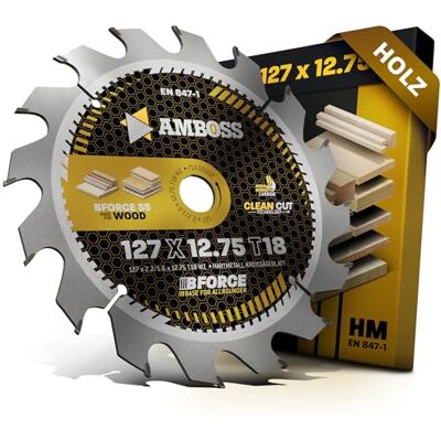Amboss Werkzeuge Lâmina de serra circular de metal duro de 127 x 12,75 mm, com dentes alternados de 18 mm para madeira, compatível com Black & Decker 984 nr. BD 59, D 985. D 2702. D 2712 SKIL 22501 B Amboss Werkzeuge Lâmina de serra circular de metal duro de 127 x 12,75 mm, com dentes alternados de 18 mm para madeira, compatível com Black & Decker 984 nr. BD 59, D 985. D 2702. D 2712 SKIL 22501 B