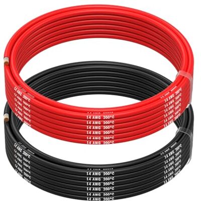 MMOBIEL 14 AWG Cabo Elétrico de Silicone 14 Gauge (2,08 mm²) Cabo Cobre Estanhado 2 Cabos Separados Vermelho e Preto Cada Um 10 m para Drones, Impressoras 3D, Baterias, Cabos de Alto-falante MMOBIEL 14 AWG Cabo Elétrico de Silicone 14 Gauge (2,08 mm²) Cabo Cobre Estanhado 2 Cabos Separados Vermelho e Preto Cada Um 10 m para Drones, Impressoras 3D, Baterias, Cabos de Alto-falante