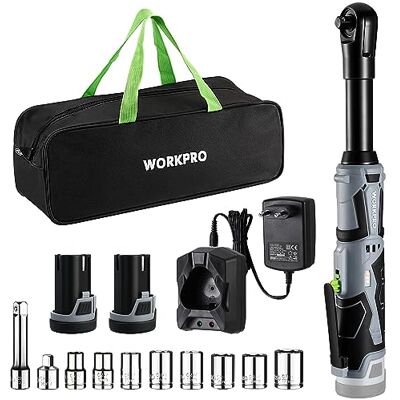 WORKPRO Chave de catraca elétrica estendida, aparafusadora de impacto de 12V WORKPRO Chave de catraca elétrica estendida, aparafusadora de impacto de 12V