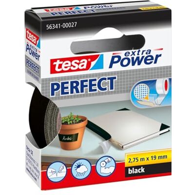 Tesa - Extra Power Perfect - Fita têxtil reforçada - Preto - Fita Tesa - Extra Power Perfect - Fita têxtil reforçada - Preto - Fita