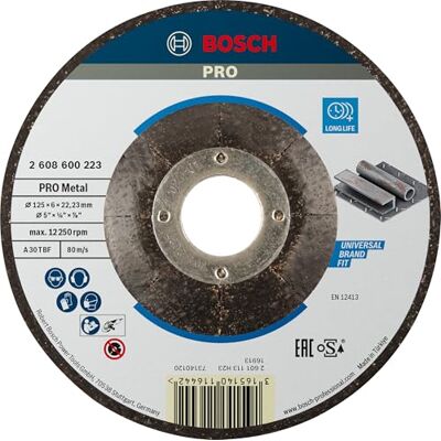 Bosch 2 608 600 223 Disco de desbaste angular Expert for Metal A 30 T BF, 125 mm, 6,0 mm (pack de 1) Bosch 2 608 600 223 Disco de desbaste angular Expert for Metal A 30 T BF, 125 mm, 6,0 mm (pack de 1)