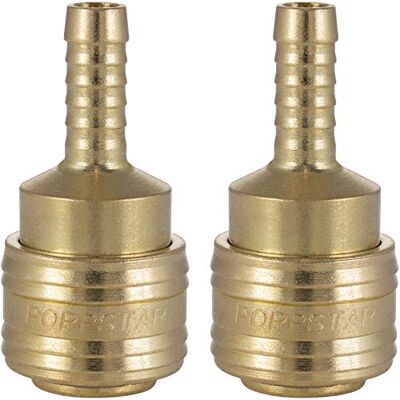 POPPSTAR Conjunto de 2 conectores rápidos de ar comprimido (feminino), diâmetro nominal 7,2 mm com conector (macho) para mangueira com Ø interior 8 mm POPPSTAR Conjunto de 2 conectores rápidos de ar comprimido (feminino), diâmetro nominal 7,2 mm com conector (macho) para mangueira com Ø interior 8 mm