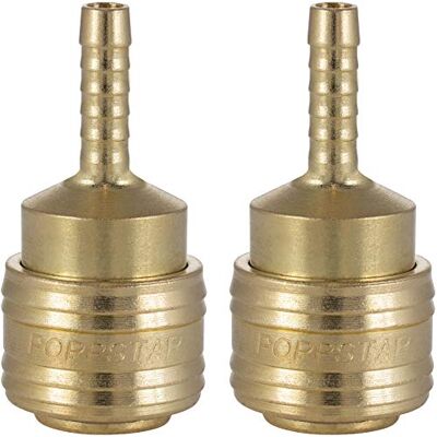 POPPSTAR Conjunto de 2 conectores rápidos de ar comprimido (feminino), diâmetro nominal 7,2 mm com conector (macho) para mangueira com Ø interior 6 mm POPPSTAR Conjunto de 2 conectores rápidos de ar comprimido (feminino), diâmetro nominal 7,2 mm com conector (macho) para mangueira com Ø interior 6 mm