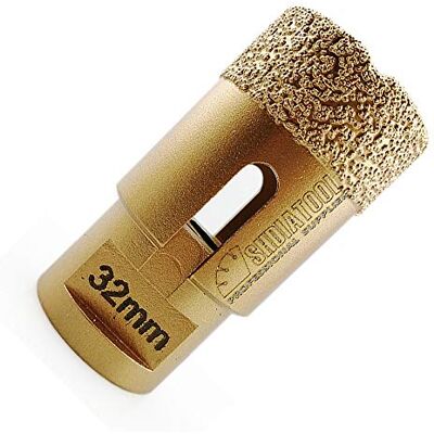SHDIATOOL Broca de diamante de 32 mm para porcelana de granito, mármore, perfuração a seco SHDIATOOL Broca de diamante de 32 mm para porcelana de granito, mármore, perfuração a seco