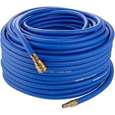 POPPSTAR Mangueira de ar comprimido 50 m (mangueira de ar para compressor, diâmetro interior 9,2 mm, acoplamento rápido NW 7,2 e conector, 20 bar), azul POPPSTAR Mangueira de ar comprimido 50 m (mangueira de ar para compressor, diâmetro interior 9,2 mm, acoplamento rápido NW 7,2 e conector, 20 bar), azul