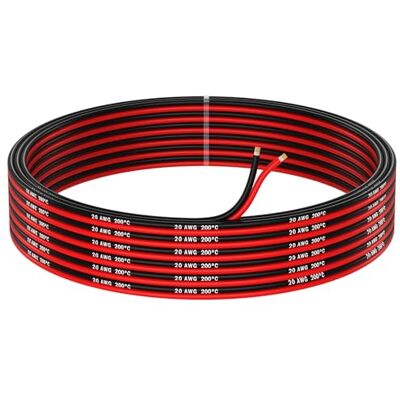 MMOBIEL 20 AWG Cabo elétrico paralelo, 20 gauge 10 m / 32,8 pés cabo cobre estanhado, 2 condutores automotivos tiras LED, áudio/altifalante de fio, lâmpadas MMOBIEL 20 AWG Cabo elétrico paralelo, 20 gauge 10 m / 32,8 pés cabo cobre estanhado, 2 condutores automotivos tiras LED, áudio/altifalante de fio, lâmpadas