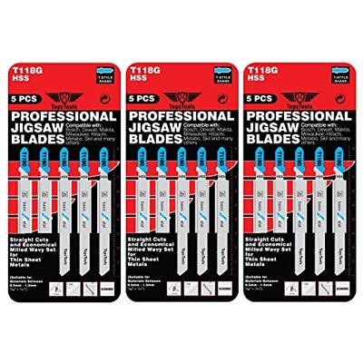 TopsTools Conjunto de 15 lâminas de serra de recortes de corte de metal compatíveis com Bosch, Dewalt, Makita, Milwaukee e muito mais TopsTools Conjunto de 15 lâminas de serra de recortes de corte de metal compatíveis com Bosch, Dewalt, Makita, Milwaukee e muito mais