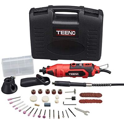 TEENO Multiferramenta 135W, conjunto de 1 ferramenta e 80 acessórios, mini rebarbadora elétrica de 10.000 a 33.000 rpm, ferramenta rotativa com velocidade variável para gravar, cortar, perfurar TEENO Multiferramenta 135W, conjunto de 1 ferramenta e 80 acessórios, mini rebarbadora elétrica de 10.000 a 33.000 rpm, ferramenta rotativa com velocidade variável para gravar, cortar, perfurar
