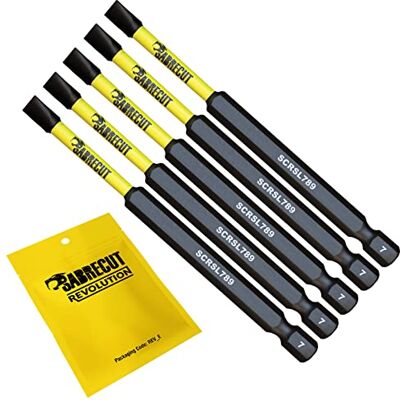 SabreCut 5 x Conjunto de pontas de chave de fenda de impacto magnético com ranhuras SL7 de 89 mm de uma só extremidade resistentes compatíveis com Dewalt Milwaukee Bosch Makita e outros SabreCut 5 x Conjunto de pontas de chave de fenda de impacto magnético com ranhuras SL7 de 89 mm de uma só extremidade resistentes compatíveis com Dewalt Milwaukee Bosch Makita e outros