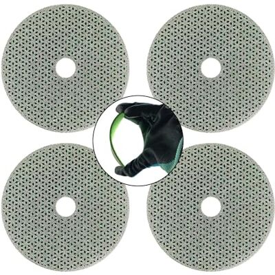 NBB Almofada de polimento diamantada, disco de lixamento diamante eletrodepositado, seco e húmido, para polir granito mármore pedra cerâmica azulejo porcelana, suporte de nylon, 4" 100 mm (4, 60#) NBB Almofada de polimento diamantada, disco de lixamento diamante eletrodepositado, seco e húmido, para polir granito mármore pedra cerâmica azulejo porcelana, suporte de nylon, 4" 100 mm (4, 60#)