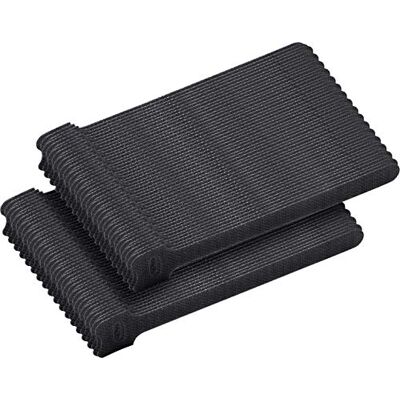 Meister Flanges de velcro para cabos (100 unidades, 150 x 12,5 mm, reutilizáveis, resistentes à água, reutilizáveis), cor preta Meister Flanges de velcro para cabos (100 unidades, 150 x 12,5 mm, reutilizáveis, resistentes à água, reutilizáveis), cor preta