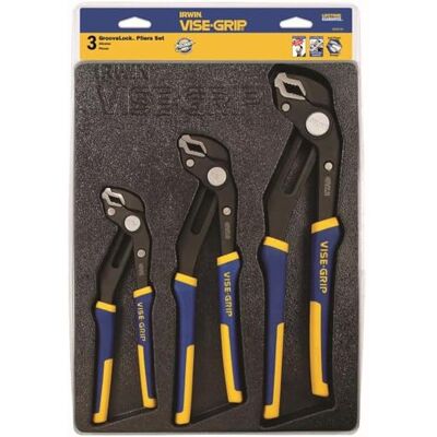 IRWIN Vise-Grip GrooveLock Conjunto de alicates com mandíbula em V, 3 peças (2078710) IRWIN Vise-Grip GrooveLock Conjunto de alicates com mandíbula em V, 3 peças (2078710)