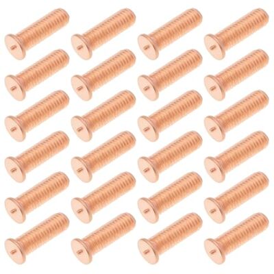 YINETTECH 200 parafusos de soldagem de cobre chapeados em cobre M5 x 16 de aço de carbono banhado em cobre, parafuso de soldagem de ponto de soldagem, parafuso de prego ou descarga de condensador YINETTECH 200 parafusos de soldagem de cobre chapeados em cobre M5 x 16 de aço de carbono banhado em cobre, parafuso de soldagem de ponto de soldagem, parafuso de prego ou descarga de condensador