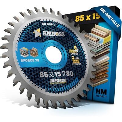 Amboss Werkzeuge AMBOSS Lâmina de serra circular 85 x 15 mm (alumínio) lâmina de serra 85 com 30 dentes lâmina de serra circular Ø 85 mm compatível com Bosch: GKS 12 V 26. Bosch GKS 10.8. Makita HS 300 301 Amboss Werkzeuge AMBOSS Lâmina de serra circular 85 x 15 mm (alumínio) lâmina de serra 85 com 30 dentes lâmina de serra circular Ø 85 mm compatível com Bosch: GKS 12 V 26. Bosch GKS 10.8. Makita HS 300 301