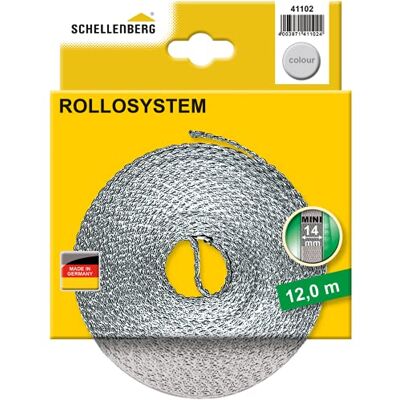 Schellenberg Fita de persiana (14 mm de largura, 12 m), cor cinza Schellenberg Fita de persiana (14 mm de largura, 12 m), cor cinza