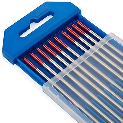 TEN-HIGH tig Eletrodos de tungsténio eletrodos de soldagem, Tório 2% vermelho, para soldagem CC, 1,6 mm x 150 mm TEN-HIGH tig Eletrodos de tungsténio eletrodos de soldagem, Tório 2% vermelho, para soldagem CC, 1,6 mm x 150 mm