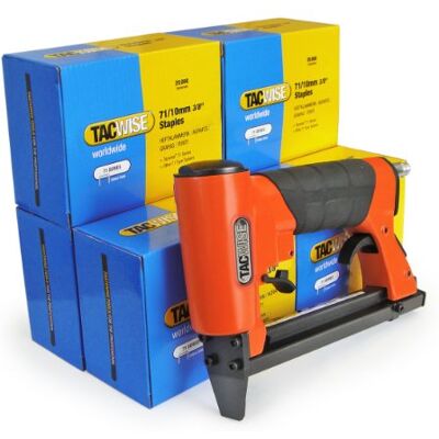 TACWISE Agrafador Pneumático para Estofaria A7116V com Agrafos (compressor de ar não incluído) TACWISE Agrafador Pneumático para Estofaria A7116V com Agrafos (compressor de ar não incluído)