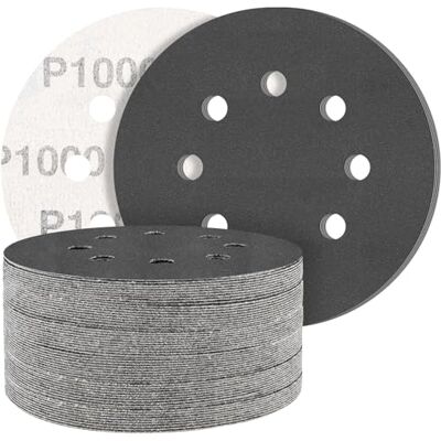 STEBRUAM Discos de lixa de 125 mm, 50 peças Hook and Loop papel de lixa abrasivos de carboneto de silicone 1000 grãos para lixadeira orbital excêntrica STEBRUAM Discos de lixa de 125 mm, 50 peças Hook and Loop papel de lixa abrasivos de carboneto de silicone 1000 grãos para lixadeira orbital excêntrica
