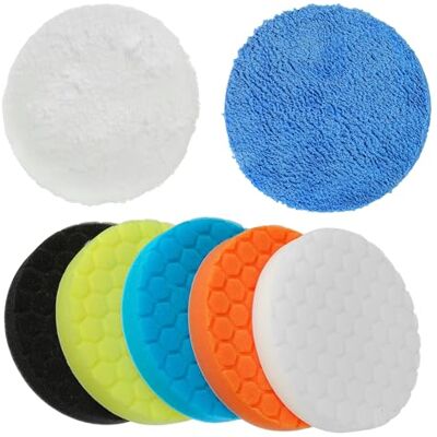 CDDCWZ Esponja de polimento, 7 peças 150 mm Almofada de polimento conjunto de almofada de polimento versátil conjunto de espuma de polimento para lixadora polidora CDDCWZ Esponja de polimento, 7 peças 150 mm Almofada de polimento conjunto de almofada de polimento versátil conjunto de espuma de polimento para lixadora polidora