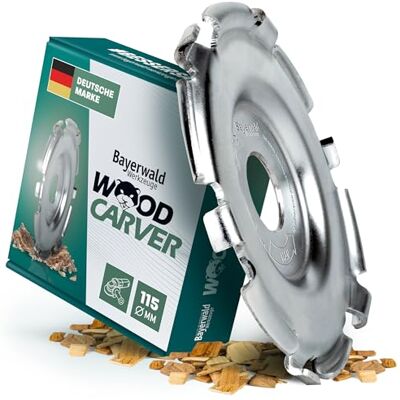 Bayerwald Werkzeuge Bayerwald Woodcarver Ø 115 mm disco de fresagem para lixadeiras angulares para trabalhar a madeira/ferramenta ideal para escultores e talladores Bayerwald Werkzeuge Bayerwald Woodcarver Ø 115 mm disco de fresagem para lixadeiras angulares para trabalhar a madeira/ferramenta ideal para escultores e talladores