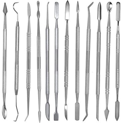 MMOBIEL Conjunto de 12 peças de ferramentas de cinzelamento de cera em aço inoxidável, ferramentas de cinzel para cinzeladores de cera, ferramentas de cinzel de polímero de dupla ponta, SFX MMOBIEL Conjunto de 12 peças de ferramentas de cinzelamento de cera em aço inoxidável, ferramentas de cinzel para cinzeladores de cera, ferramentas de cinzel de polímero de dupla ponta, SFX