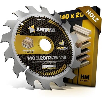 Amboss Werkzeuge AMBOSS Lâmina de serra circular 140 x 20 mm (madeira) lâmina de serra 140 com 18 dentes lâmina de serra circular Ø 140 mm compatível com Bosch: GKT 18V-52 GC Black & Decker: BD 227. BD 840. BD Amboss Werkzeuge AMBOSS Lâmina de serra circular 140 x 20 mm (madeira) lâmina de serra 140 com 18 dentes lâmina de serra circular Ø 140 mm compatível com Bosch: GKT 18V-52 GC Black & Decker: BD 227. BD 840. BD