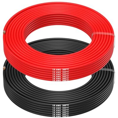 MMOBIEL 16 AWG Cabo elétrico de silicone 16 gauge (1,31 mm²) cabo cobre estanhado 2 cabos separados vermelho e preto, cada um 1,5 m para drones, impressoras 3D, baterias, cabos altifalante, tiras MMOBIEL 16 AWG Cabo elétrico de silicone 16 gauge (1,31 mm²) cabo cobre estanhado 2 cabos separados vermelho e preto, cada um 1,5 m para drones, impressoras 3D, baterias, cabos altifalante, tiras