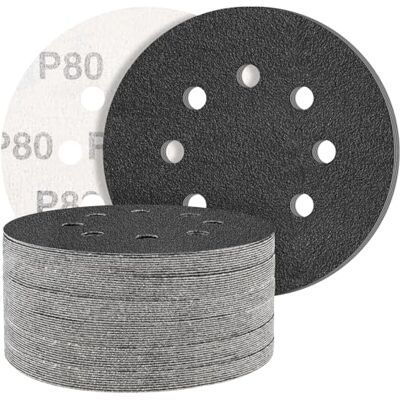 STEBRUAM Discos de lixa de 125 mm, 50 peças Hook and Loop papel de lixa abrasivos de carboneto de silicone 80 grãos para lixadeira orbital excêntrica STEBRUAM Discos de lixa de 125 mm, 50 peças Hook and Loop papel de lixa abrasivos de carboneto de silicone 80 grãos para lixadeira orbital excêntrica