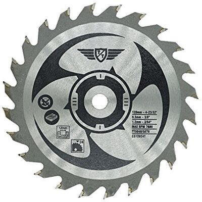 TopsTools 1 unidade 120 mm 24T 9,5 mm eixo disco circular TCT duradouro TopsTools 1 unidade 120 mm 24T 9,5 mm eixo disco circular TCT duradouro