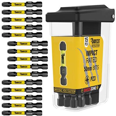 SabreCut Conjunto de 15 pontas de chave de fenda de impacto magnético de 50 mm PZ3 numa caixa TIC TAC de extremidade única Pozi Pozidriv Heavy Duty SabreCut Conjunto de 15 pontas de chave de fenda de impacto magnético de 50 mm PZ3 numa caixa TIC TAC de extremidade única Pozi Pozidriv Heavy Duty