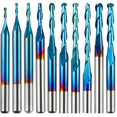 Genmitsu 10 moinhos de ponta em espiral de nariz de bola de 2 lâminas, vástago de 1/8 polegadas, diâmetro de corte de 0,8 mm a 2,5 mm, fresas CNC para trabalhar madeira, acrílico, MDF, PVC, ABS, BN10A Genmitsu 10 moinhos de ponta em espiral de nariz de bola de 2 lâminas, vástago de 1/8 polegadas, diâmetro de corte de 0,8 mm a 2,5 mm, fresas CNC para trabalhar madeira, acrílico, MDF, PVC, ABS, BN10A