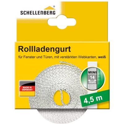 Schellenberg Fita de persiana enrolável 14mm, 4,5m, Branco, 14 mm x 4,5 m Schellenberg Fita de persiana enrolável 14mm, 4,5m, Branco, 14 mm x 4,5 m