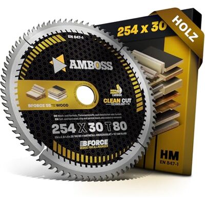 Amboss Werkzeuge Lâmina de serra circular HM 254 x 30 Z80 de dentes intercambiáveis para madeira corte super fino. ® Lâmina de serra de 254 mm compatível/substituição para Bosch GTS 10. PTS 10. PTS Amboss Werkzeuge Lâmina de serra circular HM 254 x 30 Z80 de dentes intercambiáveis para madeira corte super fino. ® Lâmina de serra de 254 mm compatível/substituição para Bosch GTS 10. PTS 10. PTS