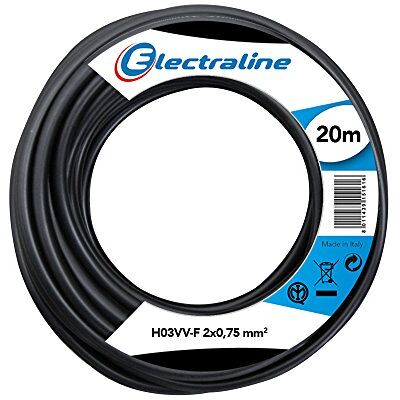 ELECTRALINE 11165 Cabo - Condutor de cobre flexível PVC 20m - Preto ELECTRALINE 11165 Cabo - Condutor de cobre flexível PVC 20m - Preto