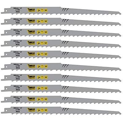 SabreCut 10 x _10 300 mm 3 TPI S1617K lâminas de serra de sabre de corte muito rápido para madeira compatível com Bosch Dewalt Makita e muitos outros SabreCut 10 x _10 300 mm 3 TPI S1617K lâminas de serra de sabre de corte muito rápido para madeira compatível com Bosch Dewalt Makita e muitos outros