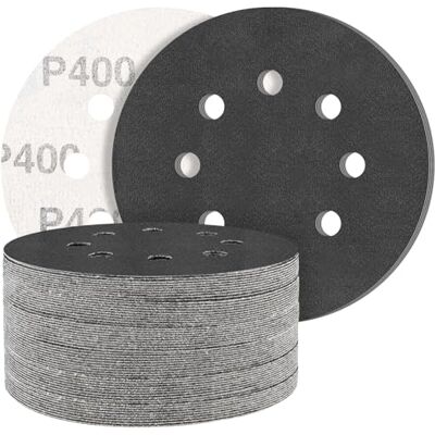 STEBRUAM Discos de lixa de 125 mm, 50 peças Hook and Loop papel de lixa abrasivos de carboneto de silicone 400 grãos para lixadeira orbital excêntrica STEBRUAM Discos de lixa de 125 mm, 50 peças Hook and Loop papel de lixa abrasivos de carboneto de silicone 400 grãos para lixadeira orbital excêntrica