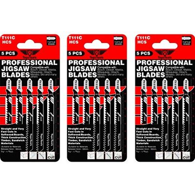 TopsTools 15 lâminas de serra de recortes T111C compatíveis com Bosch Dewalt Makita Milwaukee e muito mais TopsTools 15 lâminas de serra de recortes T111C compatíveis com Bosch Dewalt Makita Milwaukee e muito mais