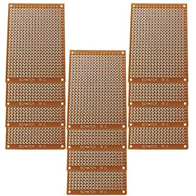 GTIWUNG 12 peças 5 x 7 cm placas universais circuito, DIY Prototype Board PCB Universal Breadboard Test Prototype Boards for DIY Electronics Experiments e soldagem DIY GTIWUNG 12 peças 5 x 7 cm placas universais circuito, DIY Prototype Board PCB Universal Breadboard Test Prototype Boards for DIY Electronics Experiments e soldagem DIY