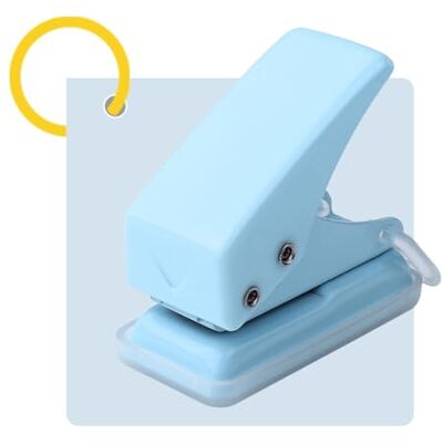 Wailicop Mini calha de punch de orifício único com especificações de formato e 10 anéis de encadernação de plástico Wailicop Mini calha de punch de orifício único com especificações de formato e 10 anéis de encadernação de plástico
