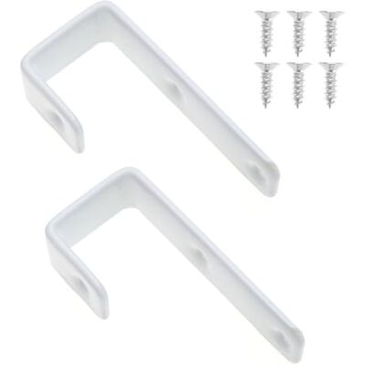 LT Easiyl 2 ganchos em J de metal resistente com revestimento de PVC para beliches, camas elevadas e escadas, cor branca LT Easiyl 2 ganchos em J de metal resistente com revestimento de PVC para beliches, camas elevadas e escadas, cor branca