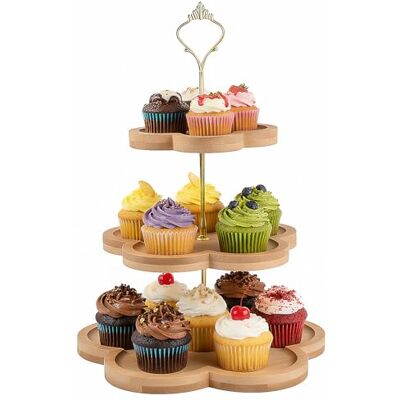 Astralong Suporte para bolos de madeira de 3 andares, bandejas Cupcakes com pega de Expositor de 3 níveis para sobremesas, bolos, frutas, madalenas, aperitivos, chá da tarde, aniversários, casamentos Astralong Suporte para bolos de madeira de 3 andares, bandejas Cupcakes com pega de Expositor de 3 níveis para sobremesas, bolos, frutas, madalenas, aperitivos, chá da tarde, aniversários, casamentos